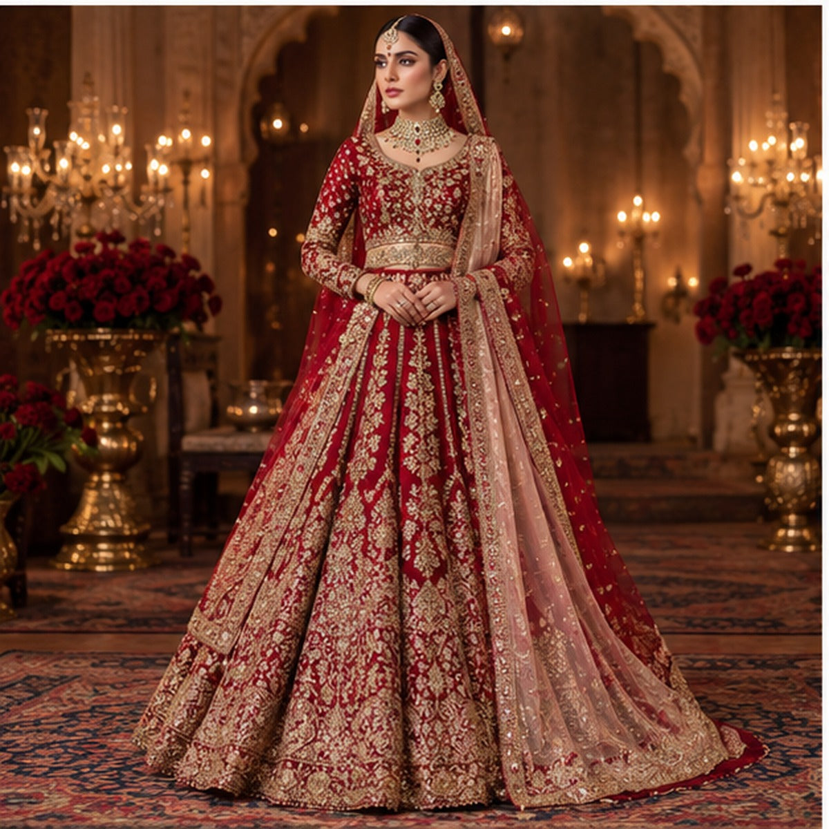 ZOREX Bridal Lehenga with Dupatta