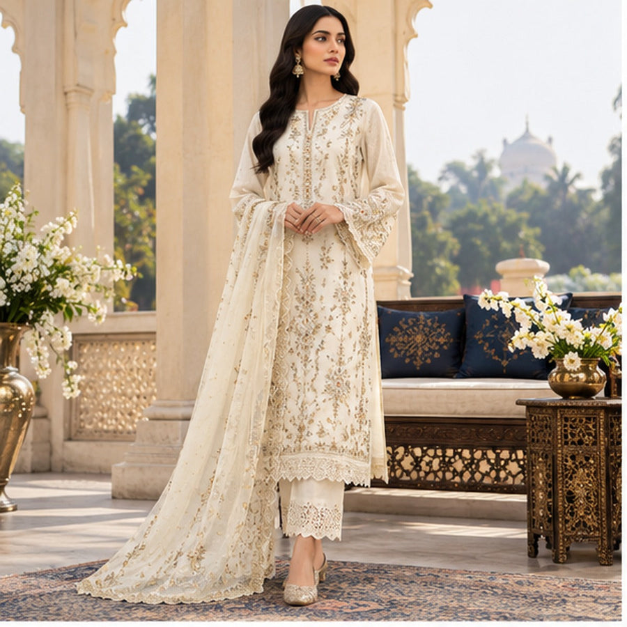 ZOREX Embroidered Lawn Suit